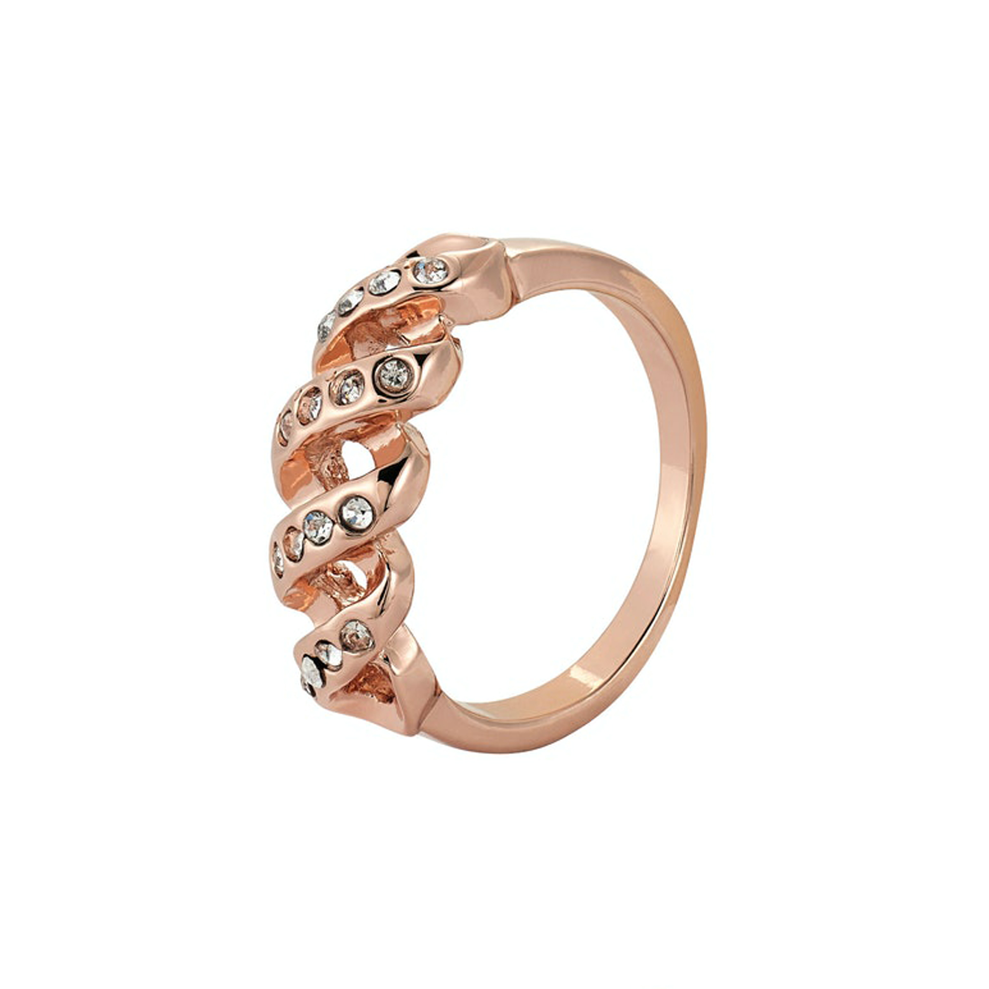 Ashlynn Avenue - Emrys 18K Rose-Gold Plated Weave Ring 0.24 Ctw - Size ...